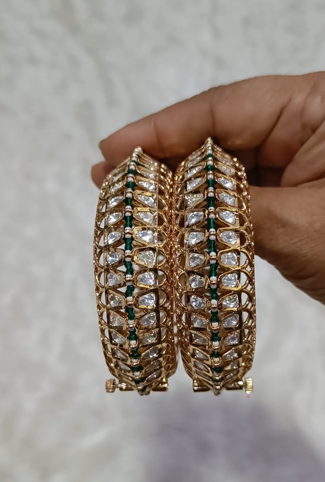 Green Polki Bangle