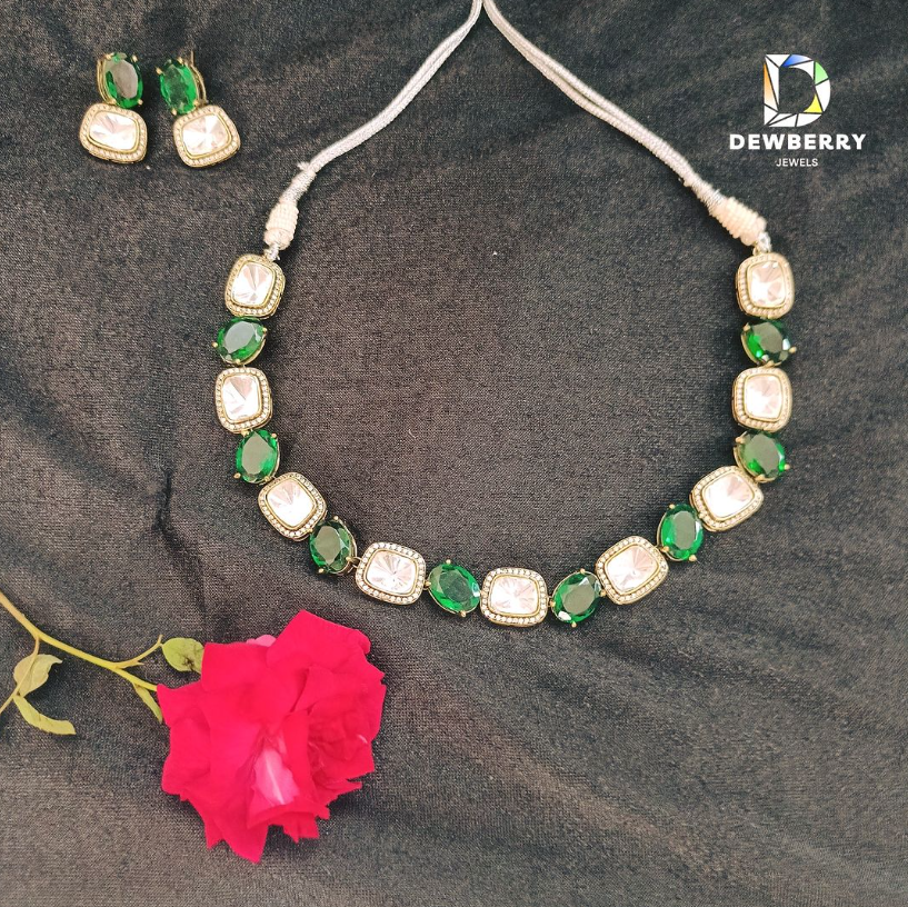 Mint Meena Necklace